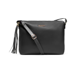 Bolsa Transversal Feminina de Couro Média Basic Preta