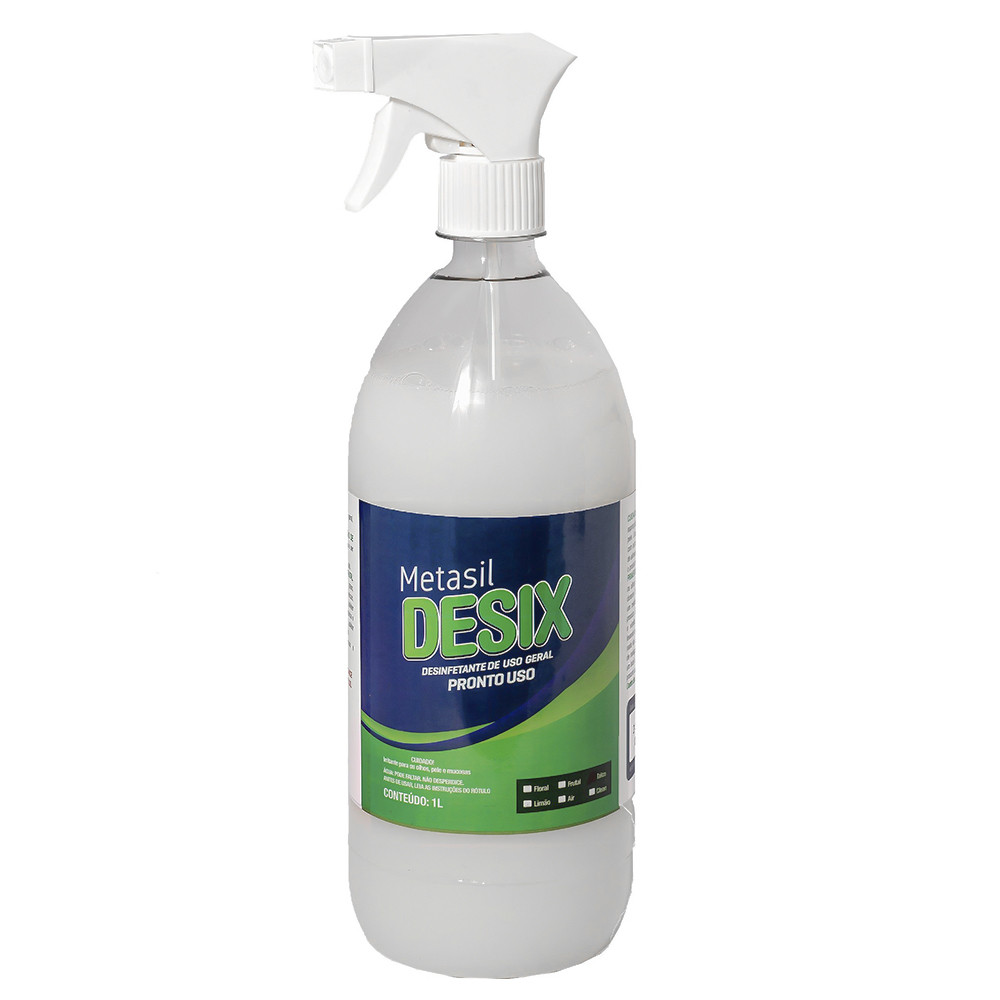 Metasil Desix Limpador Bactericida Talco 1 Litro com Borrifador ...