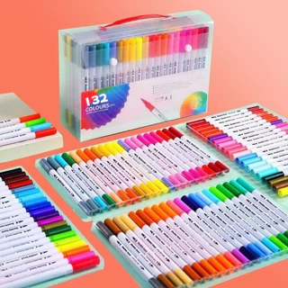 132 Cores Canetas Coloridas De Ponta Dupla E Marcador De Pincel Lavável Para Escola Chlird marisa em Oferta na Shopee