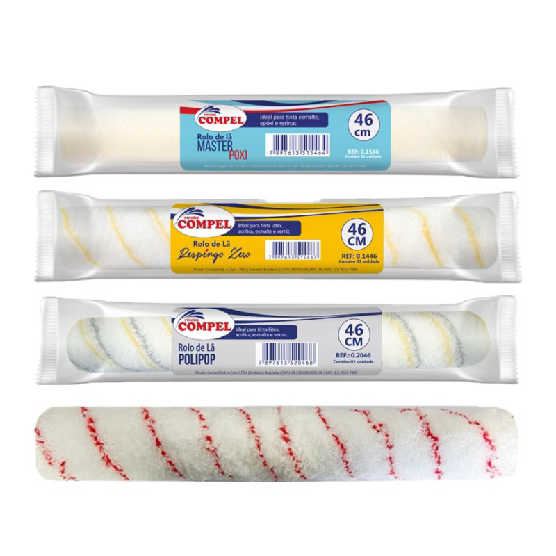 Rolo de Pintura 46cm (4 MODELOS) Premium/Lã/Poxi/Microfibra | Shopee Brasil