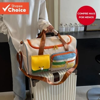 Saco Portátil de Viagem Feminino Leve Grande Capacidade para Fitness e Viagem Embarque