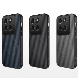 Para Motorola Edge 60 Pro Case Capa De Couro PU De Fibra De Carbono À Prova De Choque