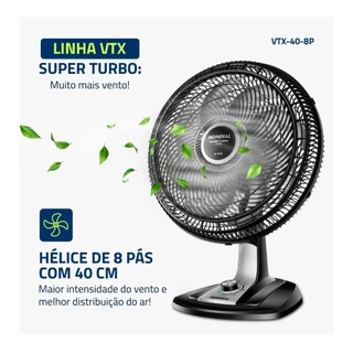Ventilador 40cm Super Turbo 8 Pás, Mondial, Preto/Prata, 140W, 110V - VTX-40-8P em Oferta na Shopee