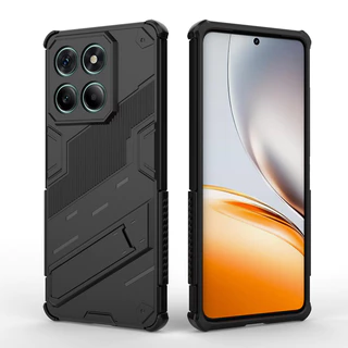 Para Motorola MOTO Edge 60 Fusion Caso ELVEV Duro Punk PC Anti-Choque Lente Proteção Capa Do Telefone Com Suporte Invisí