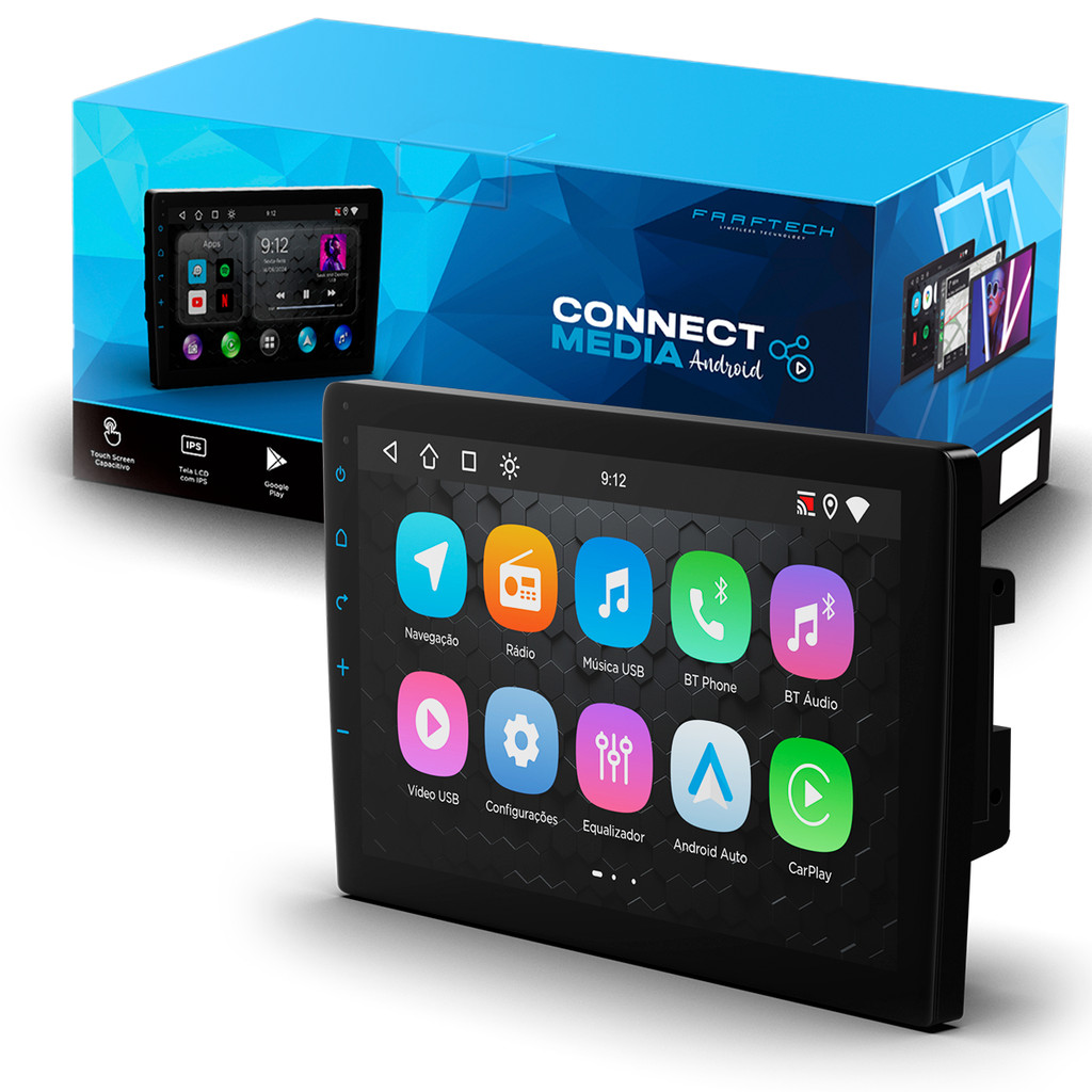 Central Multimídia 9 polegadas Carplay Android Auto Sem Fio Ft-mm-cma9 ...