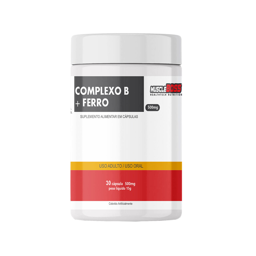 Complexo B + Ferro Muscle Boss 30 caps | Energia, Metabolismo e ...
