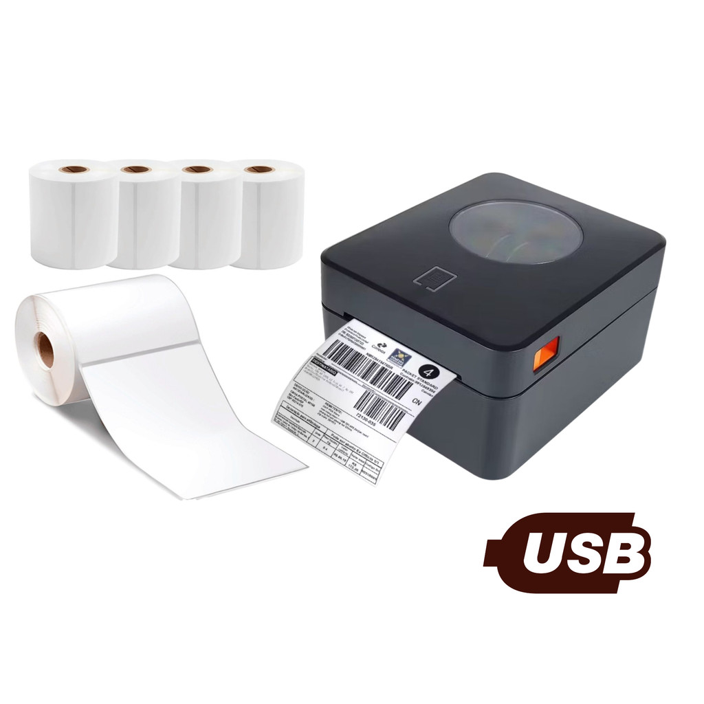 Impressora Térmica De Etiqueta Envio Correios Shopee Usb + Rolo 10x15 ...