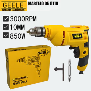 110V/220V Furadeira Parafusadeira De  850w 3000RPM Com Acessórios GEELE em Oferta na Shopee