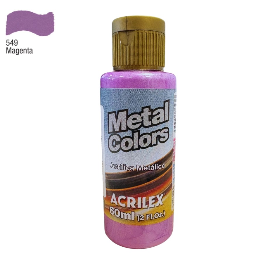 Tinta Acrílica Metal Colors 60ml - Magenta - 1 unidade - Acrilex ...