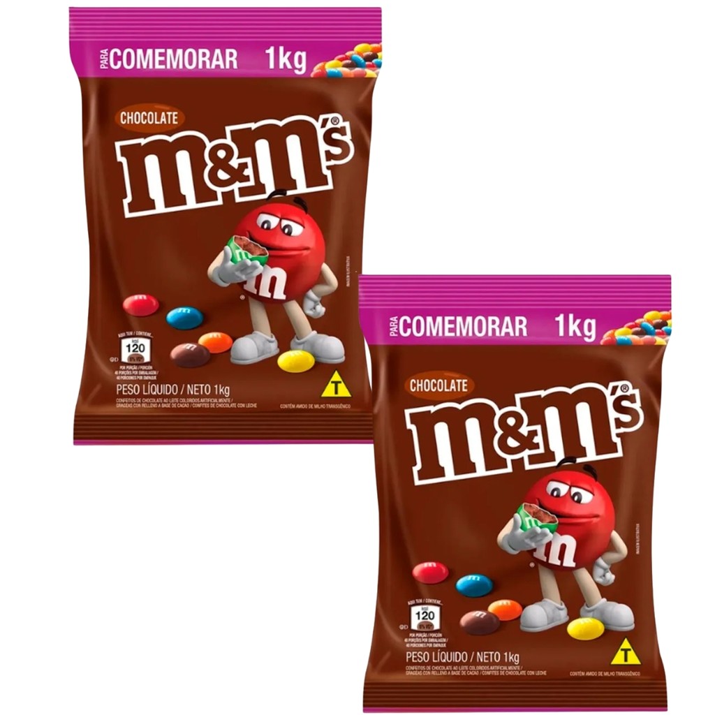 M&Ms Chocolate ao Leite 1kg Kit com 2 un - Mars | Shopee Brasil