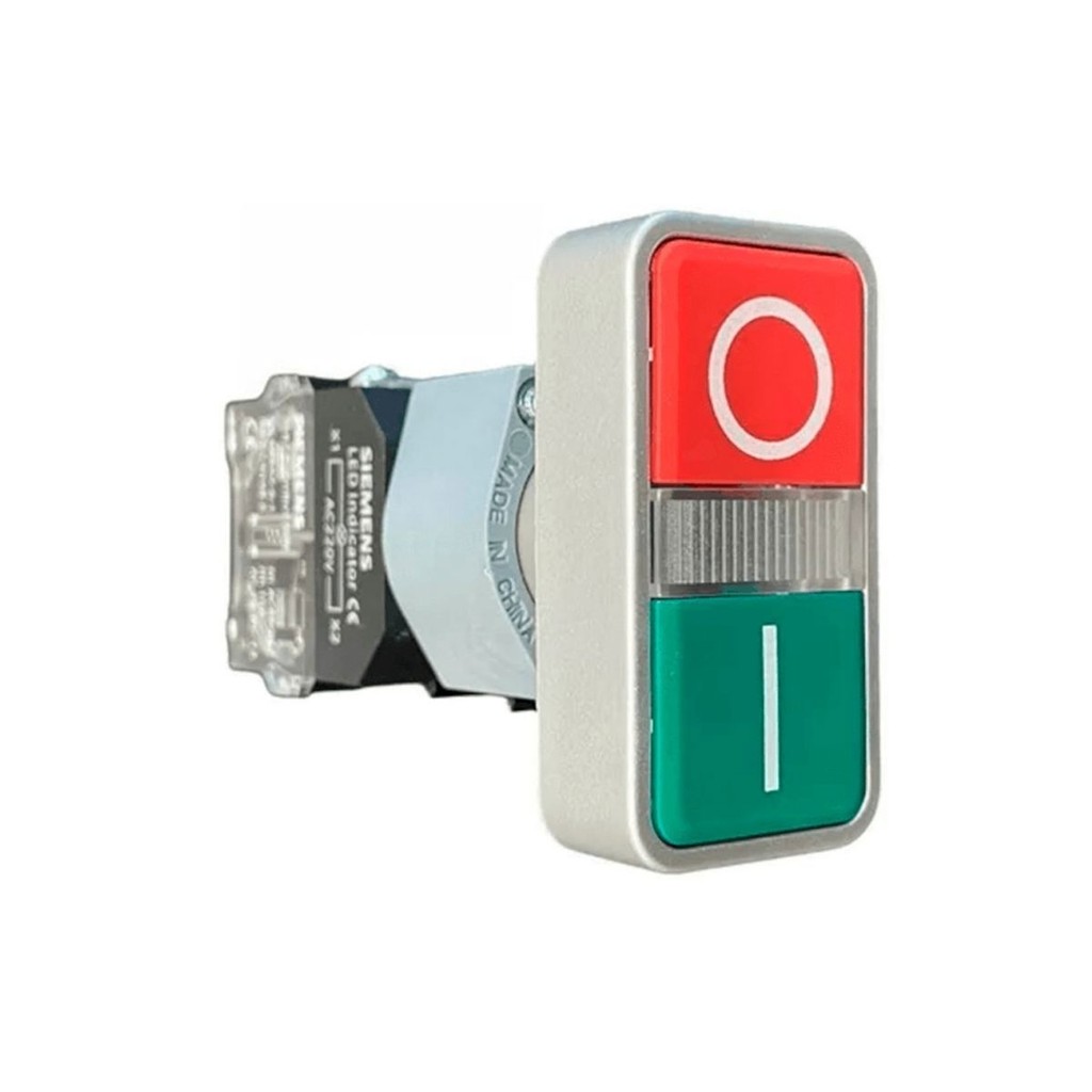 Botão Comando Duplo Retangular 22mm Verde/Vermelho Siemens | Shopee Brasil