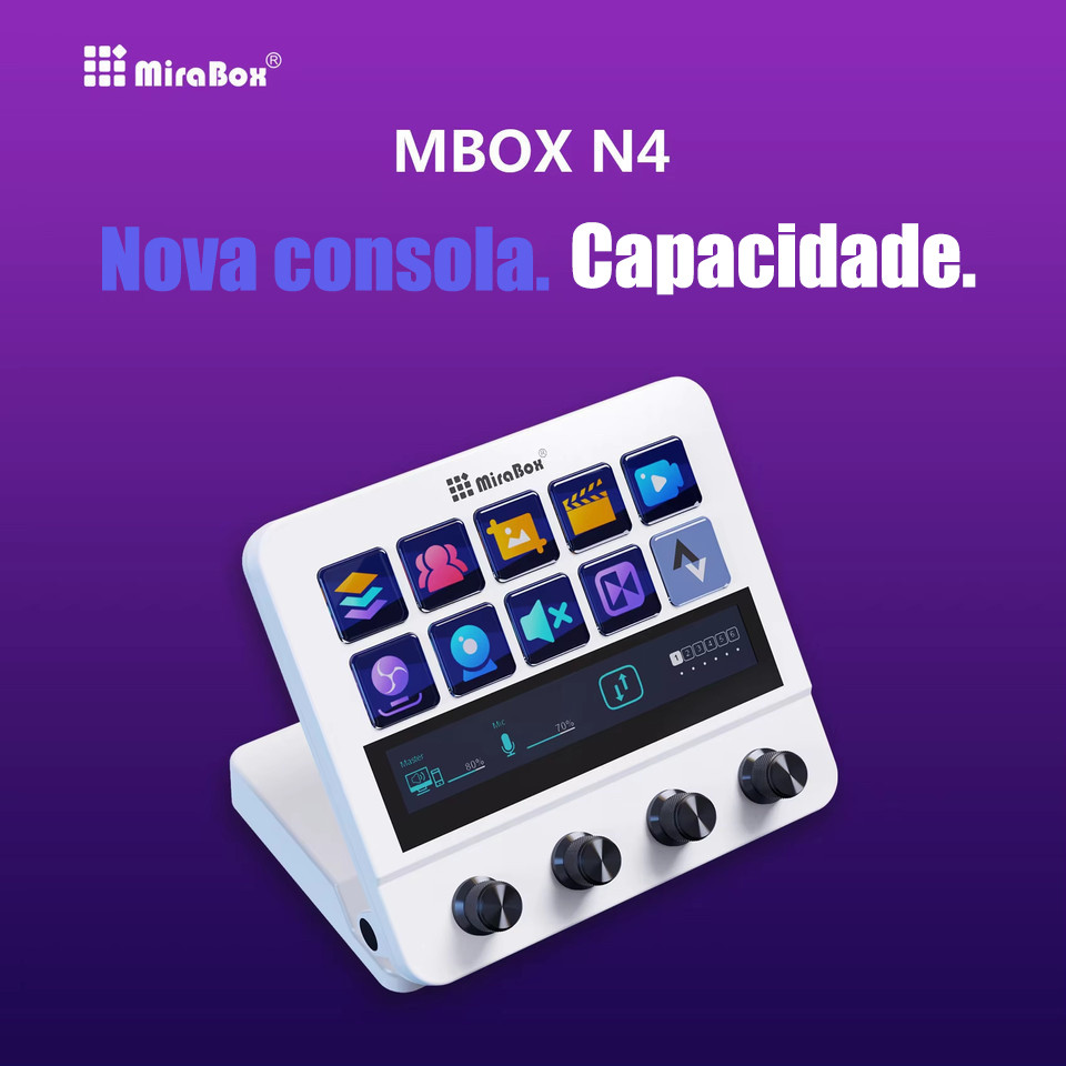 MBox N4 Stream Deck Visual Macro 10 Teclas Teclado Quad-Dial Interface ...