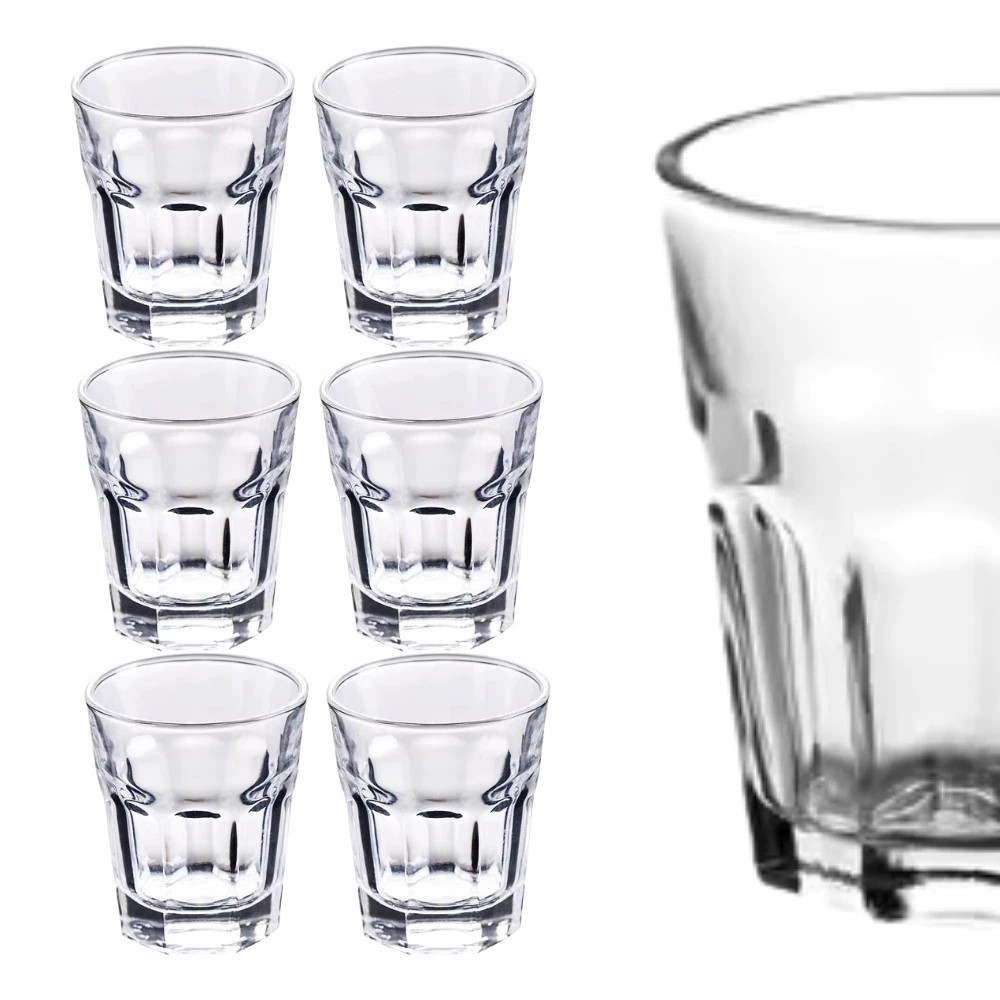 Copos De Shot ZHENGYAOYANG - Conjunto Com 6 Unidades, 30 Ml, Vidro Transparente, Base Pesada