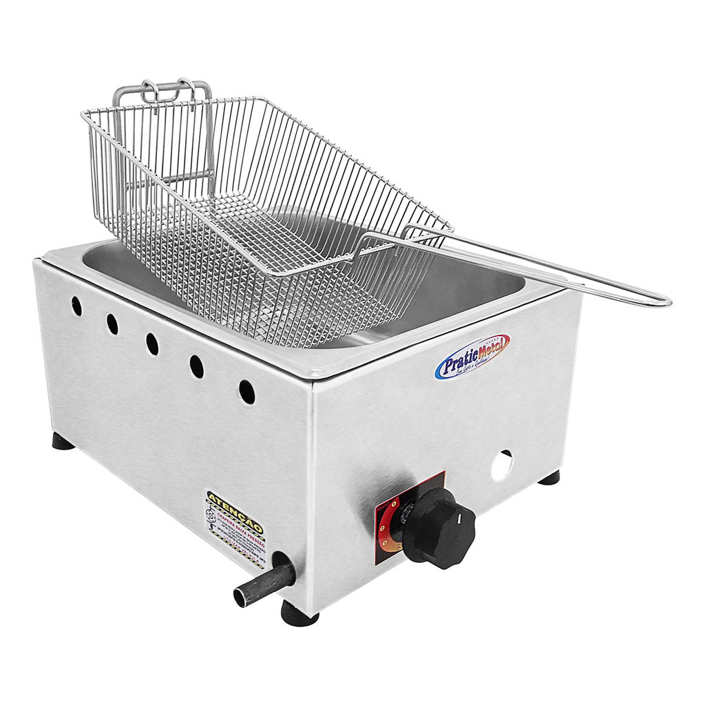 Fritadeira De Salgados Batatas Pastel A Gás 1 Cuba 5 Litros | Shopee Brasil