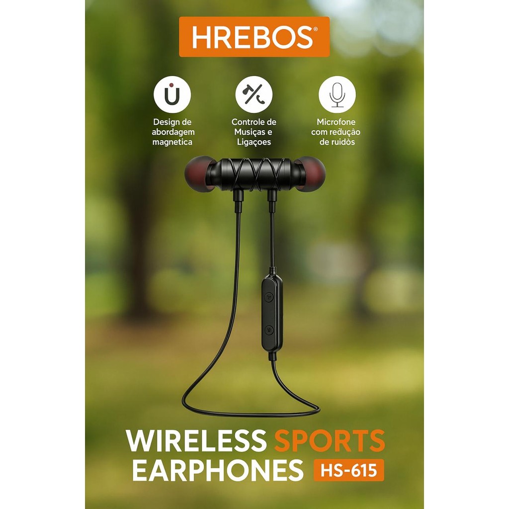 Fone Bluetooth Stereo Hrebos HS-615 | Shopee Brasil