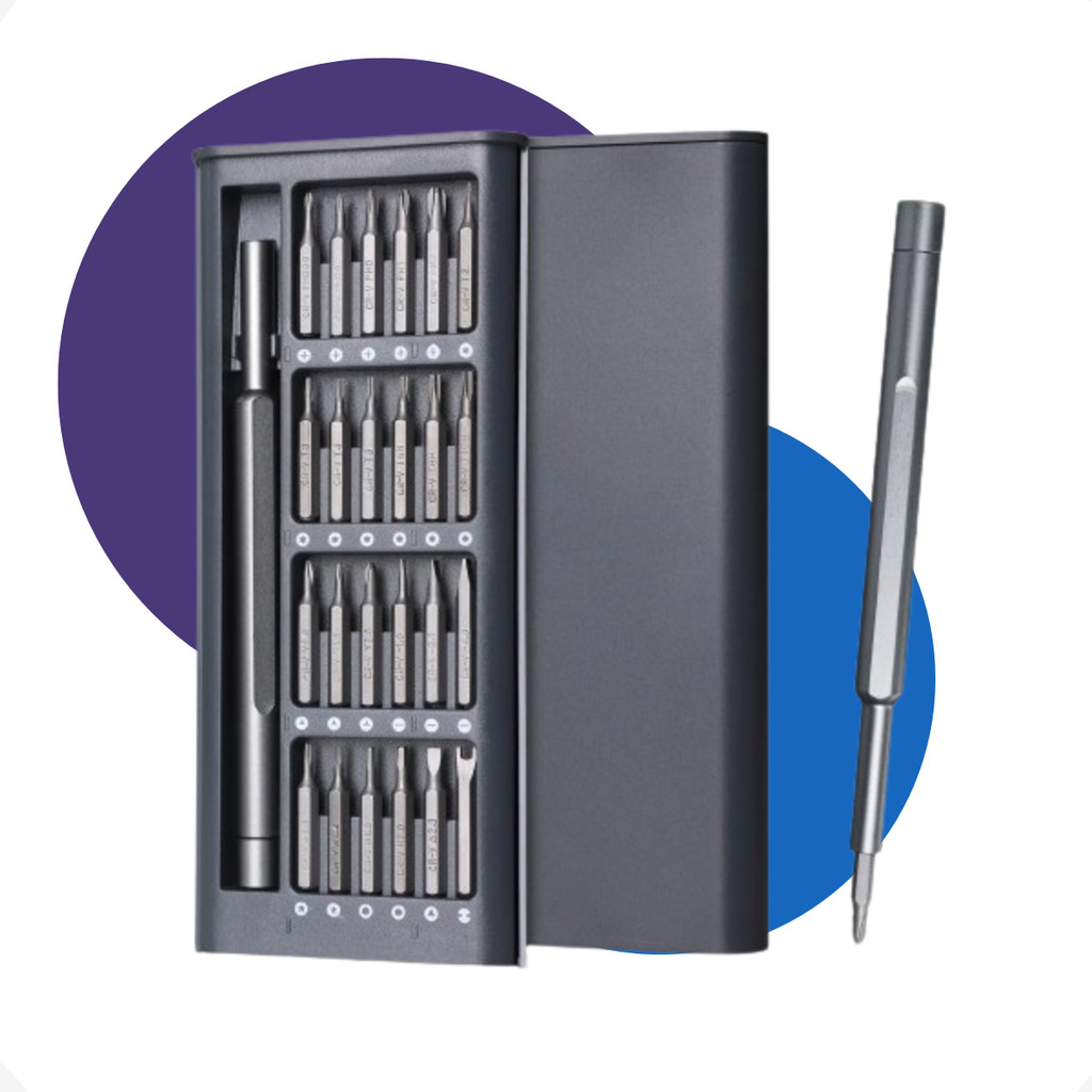 Kit Jogo Ferramenta Chave Magnética Precisão 24 Peças Pequenos Reparos Compatível - Celular Notebook
