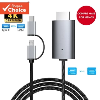 LD39 Cabo Hdmi Para Celular HDMI USB C Adaptador 4k 2 Em 1 Para Dispositivo Android Compatível