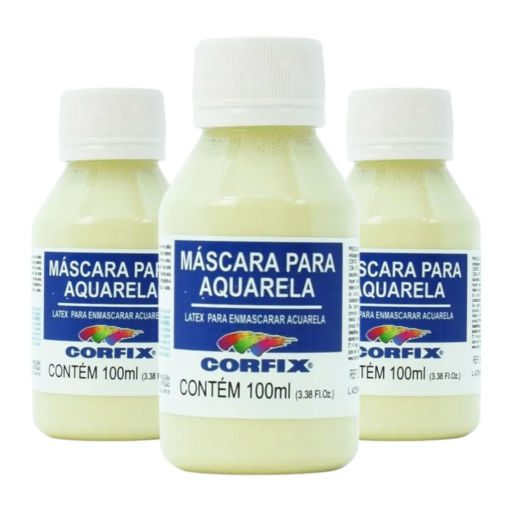 Kit 3x Máscaras Líquidas para Aquarela 100ml - Corfix