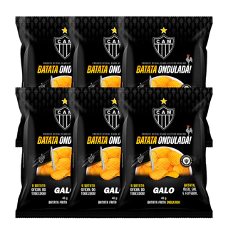 Kit 6 und Batata Ondulada Frita Atletico 40g em Oferta na Shopee
