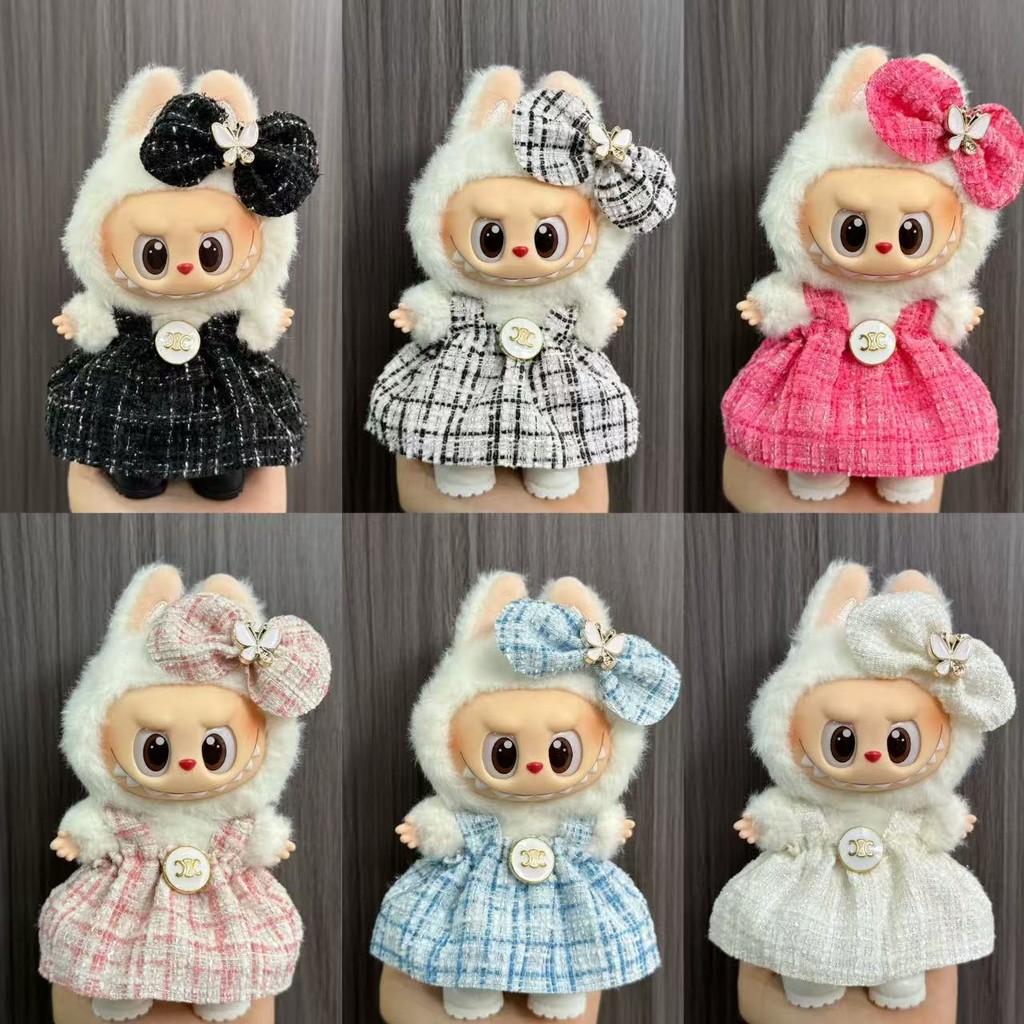 Labubu Roupas De Bebê 17cm Labu Caixa Cega Boneca Saia Vestir Conjunto ...