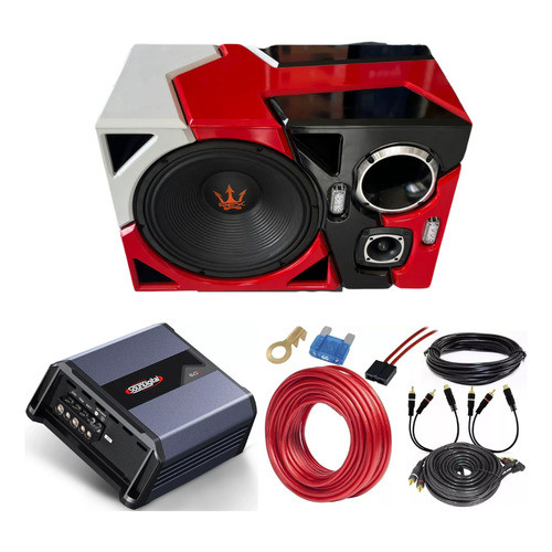 Caixa Trio 15p Som Automotivo Rex 400 + Modulo Sd800.4 1240w