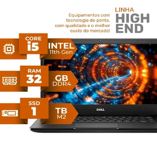 Notebook Dell Core i5 11th Gen 32GB DDR4 1TB M2 High End Full Hd