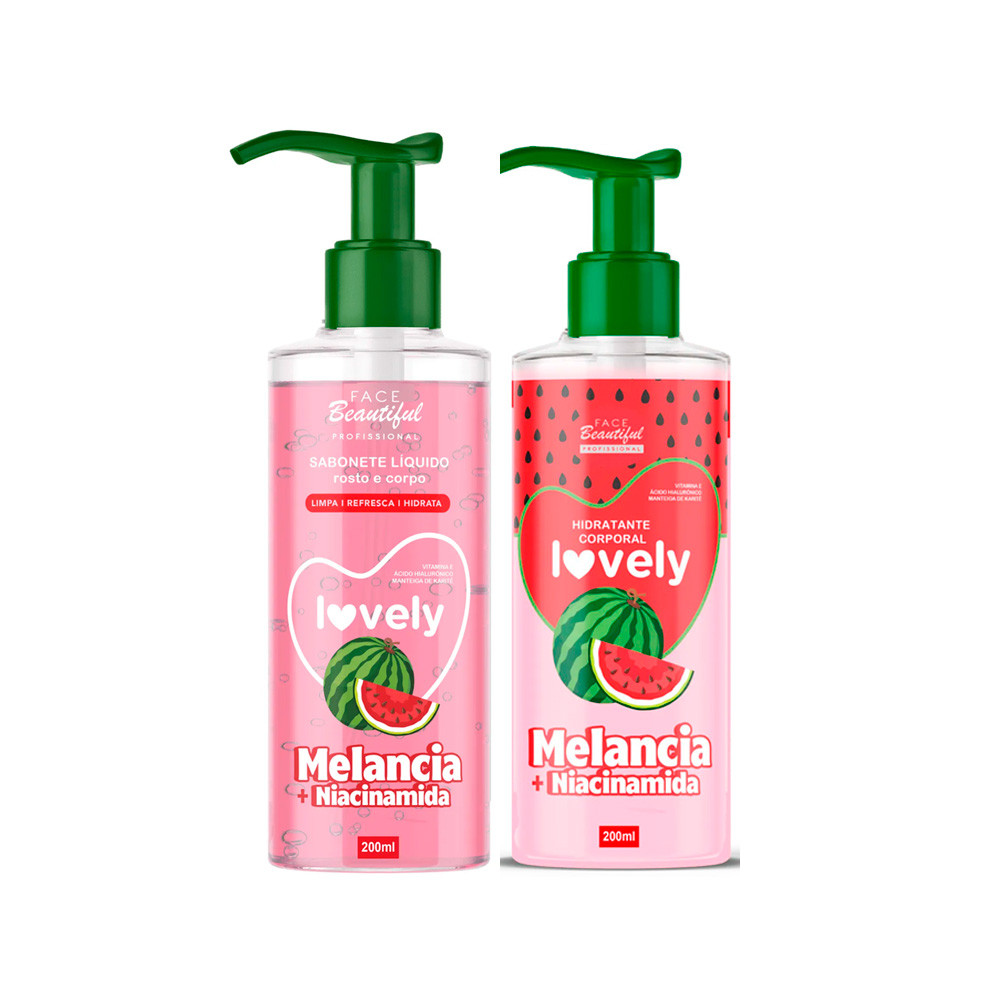 Kit Spa Hidratante Corporal e Gel de Limpeza Fruta Lovely Face