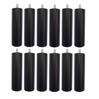 Kit 6, 7 ou 12 Pés Cama Box Ou Baú Casal Ortobom 13cm Tubo Preto forte