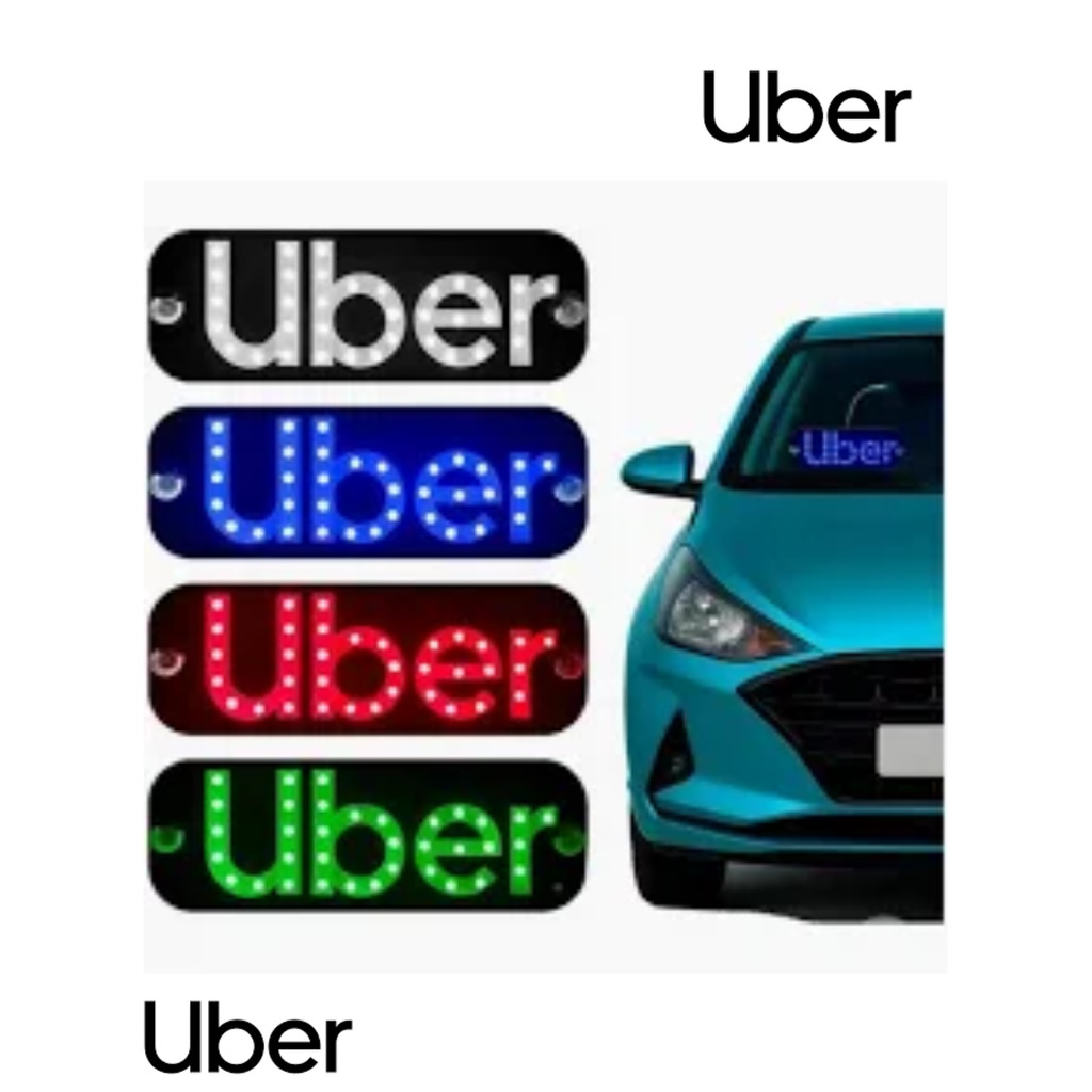 Placa Led UBER Motorista Aplicativo Painel Letreiro Luminoso Vidro Para ...