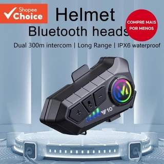 Capacete Fone De Ouvido Y10 Motocicleta Equitação Externo Bluetooth À Prova D