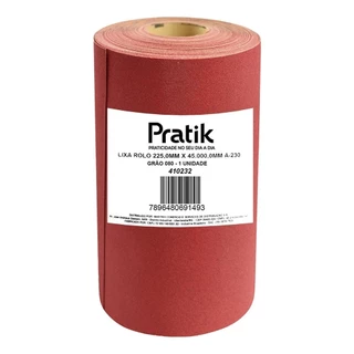 Lixa em Rolo Pratik A-230 Massa/Madeira Grão 80 225mm x 45m em Oferta na Shopee