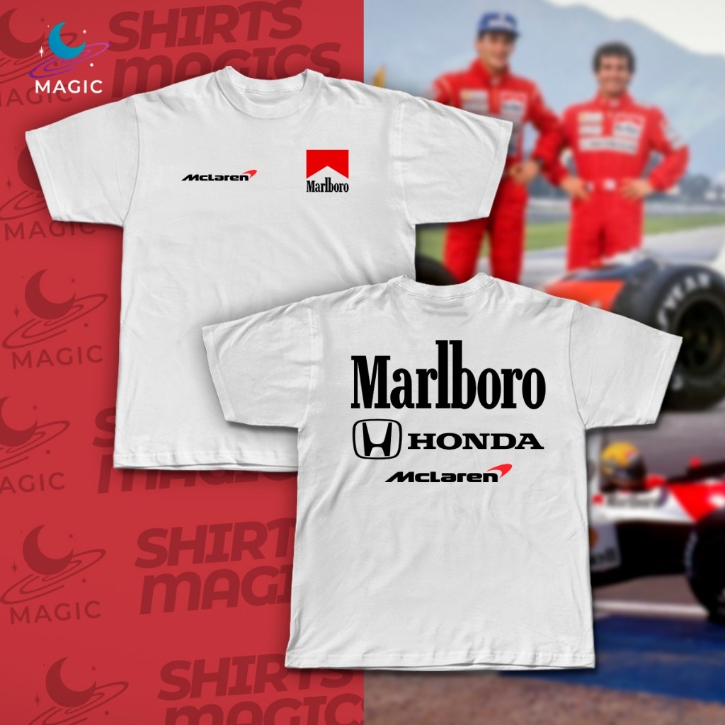 Camiseta Premium Mclaren Honda Malboro Corrida F1 100% Algodão
