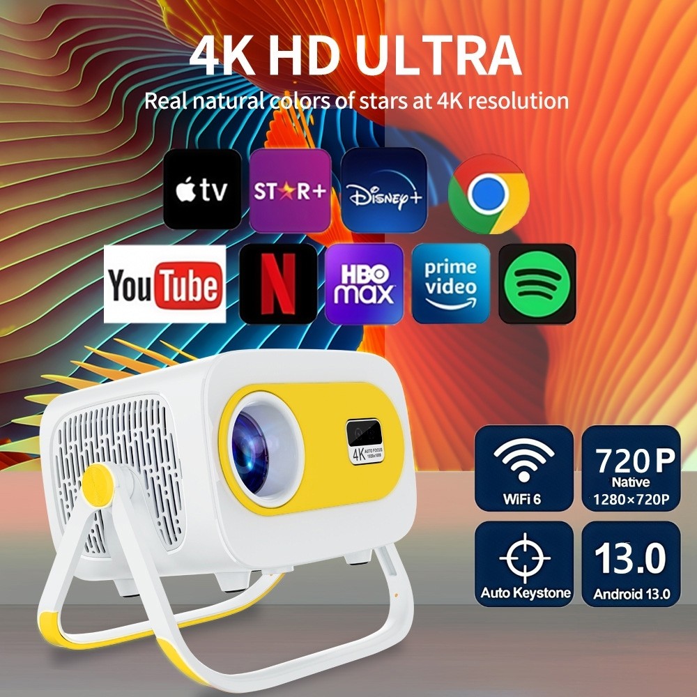 Projetor Inteligente Portátil Android JY325 T950S – Suporte a ...