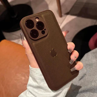 Caso De Textura De Couro De Luxo Para iPhone 16 15 14 13 12 11 Pro Max Simples Original Silicone Macio À Prova De Choque