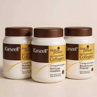 Kit Cronograma Capilar Completo Karseell – 3 Máscaras (Hidratação, Nutrição e Reconstrução) em Oferta na Shopee