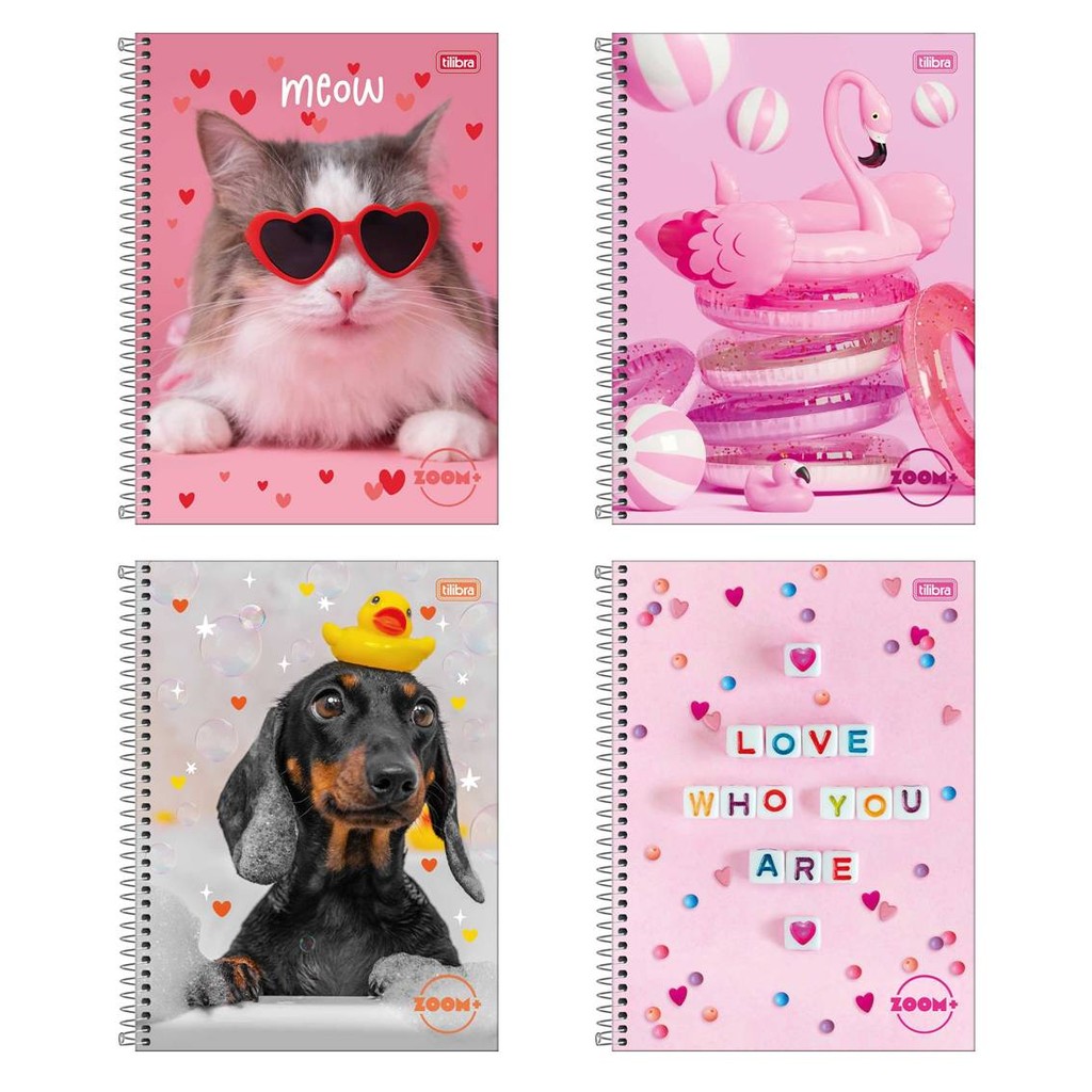 Caderno Universitário 10 Matérias Zoom+ Feminino 200 Folhas Tilibra