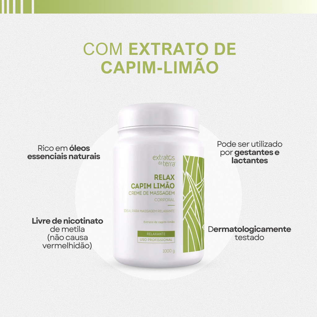 花蔵　TELOME LAMERE RICH CREAM PREMIUM 30g Creme de Massagem Profissional Relax Capim Limão 1kg Extratos da