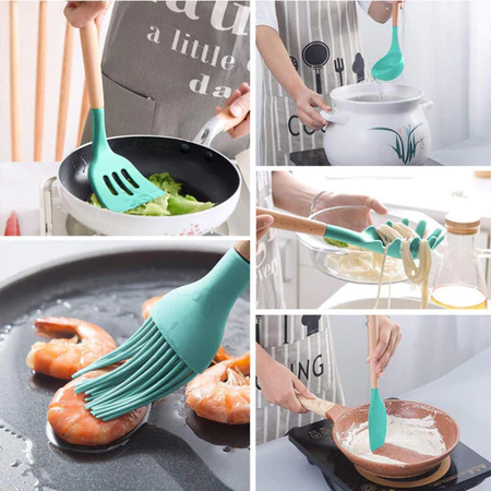 Utensílios organizados em cozinha real