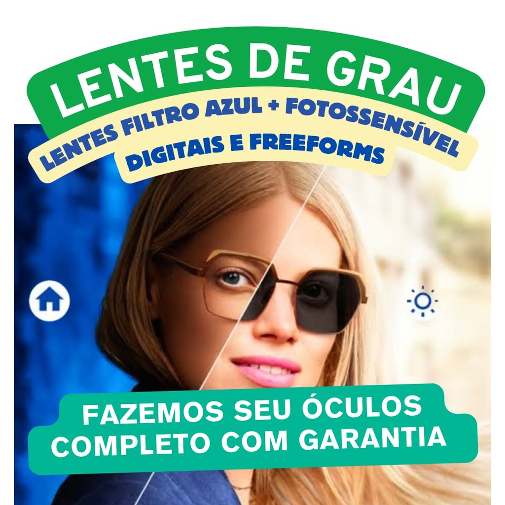 Lente Multifocal Progressiva Óculos Fotossensível Escurece no Sol ...