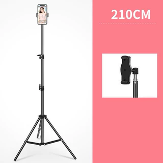 Tripé universal regulável 2,1 metros + suporte para celular ringlight camera rosca 1/4 alumínio resistente Original