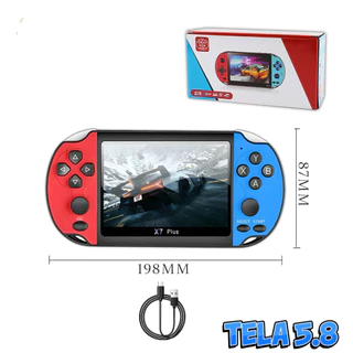 X7 PLUS Videogame Portátil Tela de 5,8 Polegadas PSP + 3500 Jogos Retro em Oferta na Shopee