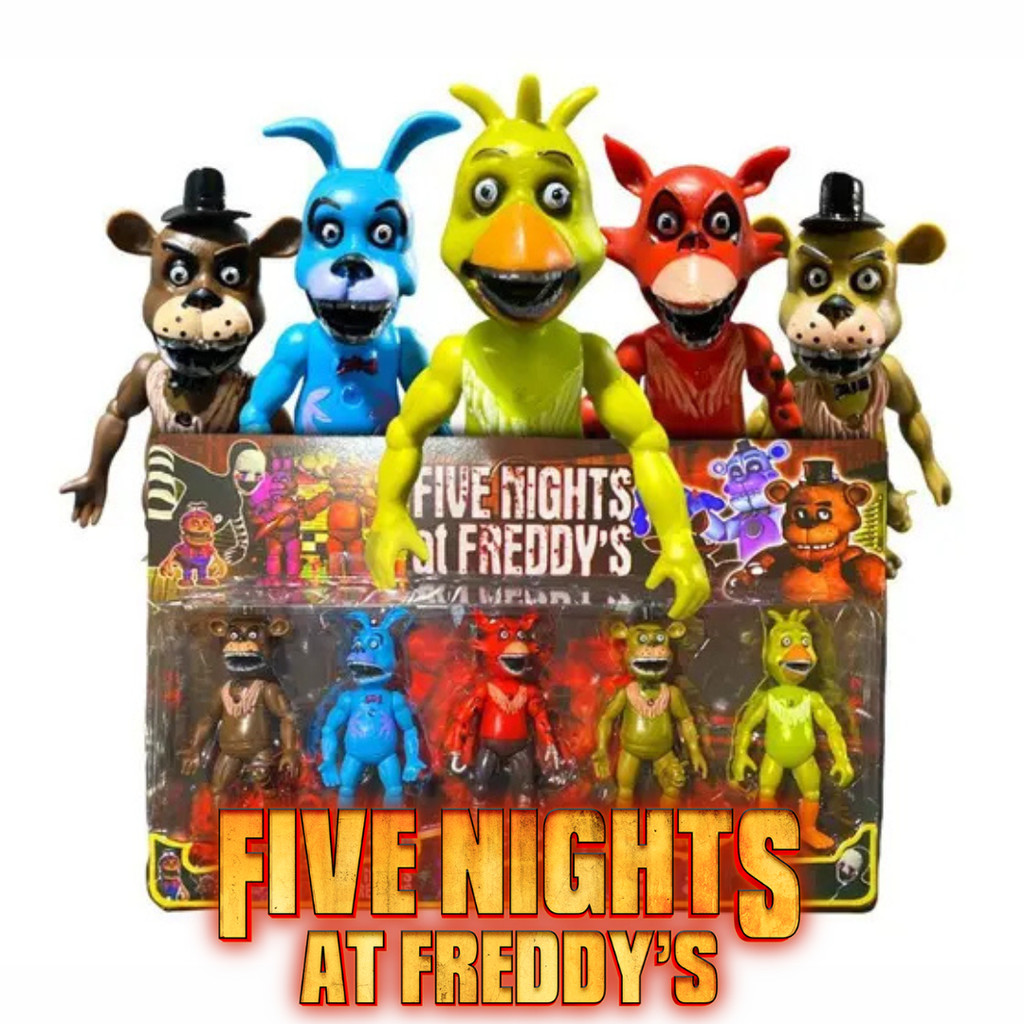 Kit 5 Bonecos Fnaf Animatronics Five Nights At Freddy's Cartelado ...