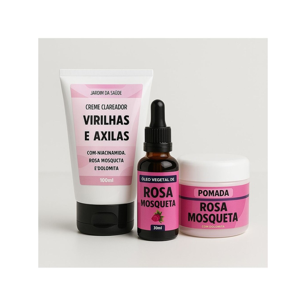 Kit Creme Clareador Virilhas e Axilas + Pomada Clareadora de Rosa ...