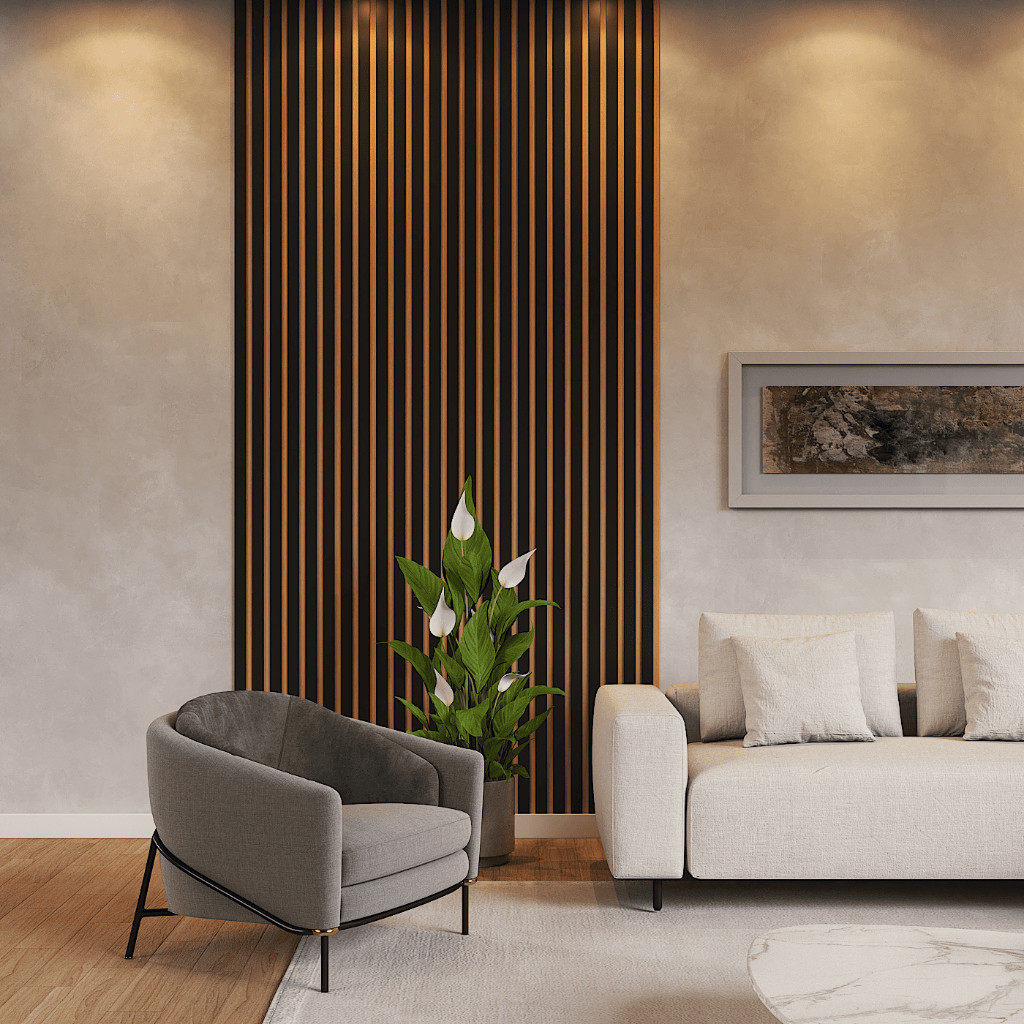 Kit 40 Revestimento Painel Ripado Placa MDF Decorativo 45x11cm | Shopee ...