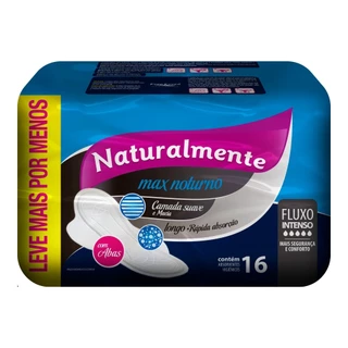 Absorvente Intimo Suave Com Abas Max Noturno 16un Evergreen em Oferta na Shopee