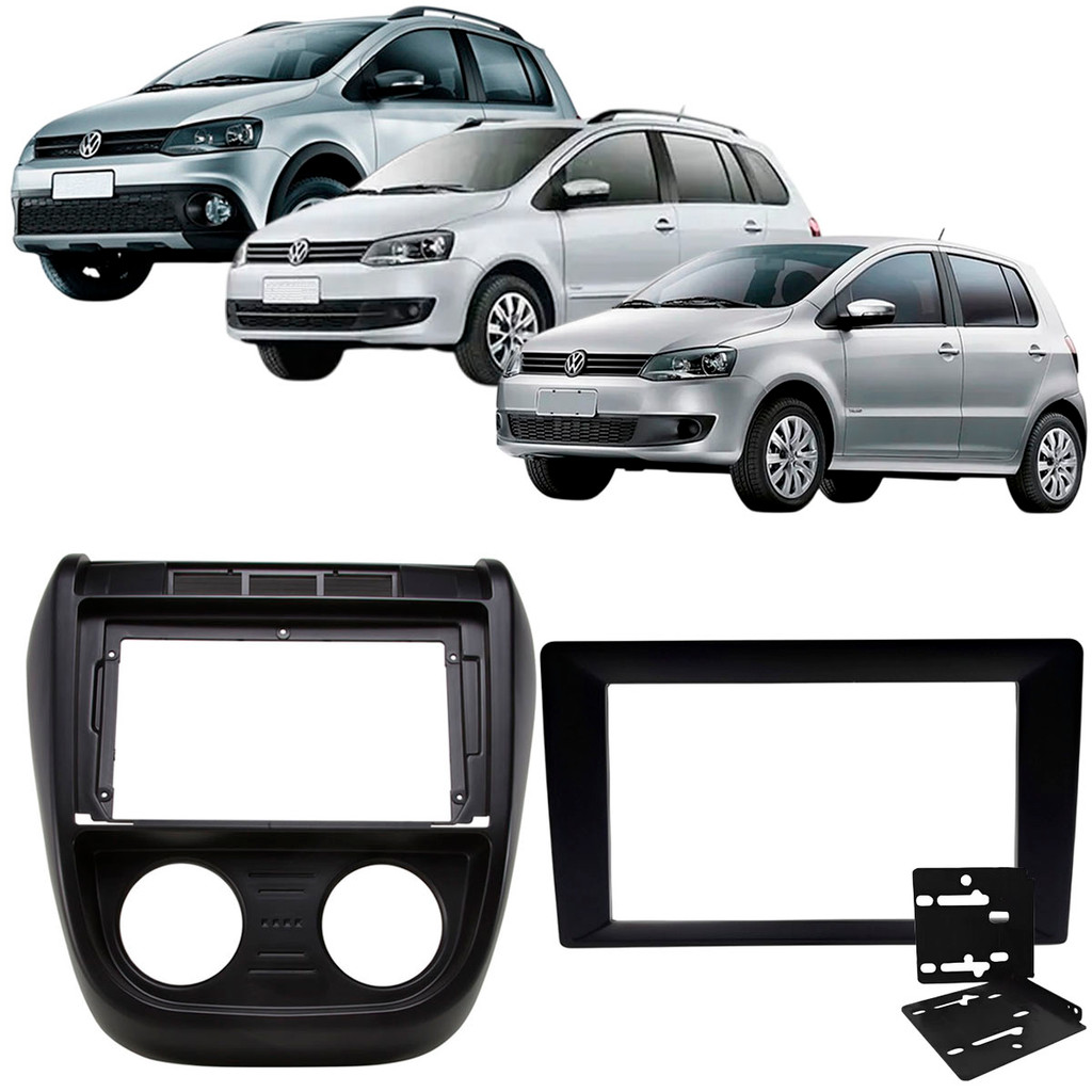 Moldura 9 e 7 Polegadas 2 Din Fox Crossfox Spacefox 2004 à 2010 Preta ...