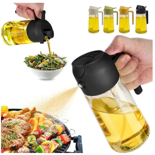 Spray Borrifador Dosador 2 em 1 Para Azeite Vinagre Oléo Vidro Galheteiro 500ML