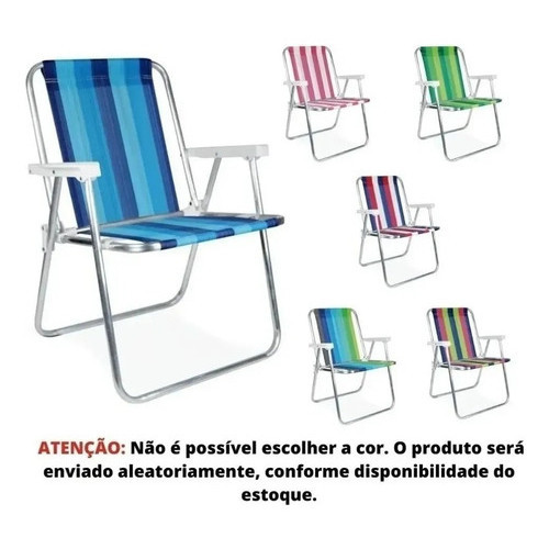 Kit 2 Cadeira de Praia Aluminio Mor Varanda Alta Piscina 110Kg Cores Sortidas Oferta