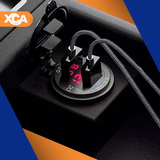 Carregador Carga Rapida Tomada De Carro Qc 3.0 36w Duplo Usb Led Com Interruptor Voltimetro 12/24v