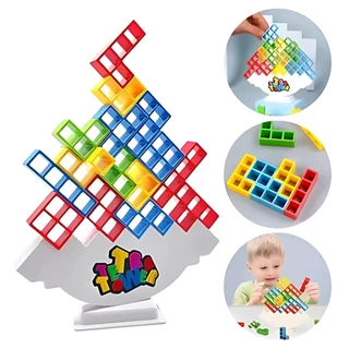 Jogo De Equilíbrio Tetris Com Blocos Coloridos Estimula Raciocínio E Coordenação